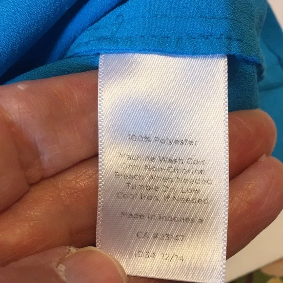 Talbots Factory Turquoise Sleeveless Button Down Top Size Large - Picture 6 of 9